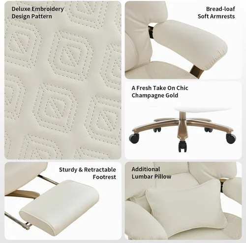 Miniatura 6 de EXCEBET Silla de oficina ejecutiva grande y alta con reposapiés, capacidad de 400 libras, silla de oficina ergonómica de respaldo alto con soporte