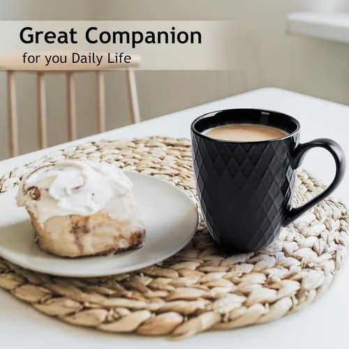 Miniatura 3 de MIAMIO - Juego de 6 tazas de café / Tazas de café - Tazas de cerámica de 6 x 14 onzas - Tazas de café grandes - Aptas para microondas y lavavajillas