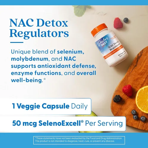 Miniatura 4 de Doctor's Best Nac Reguladores de desintoxicación con seleno excelente, sin OMG, vegetariano, sin gluten y soja, 180 cápsulas vegetales, 180