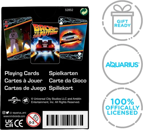 Miniatura 7 de AQUARIUS Regreso al futuro naipes tamaño estándar - Baraja temática con 52 diseños únicos de películas - Regalo de mercancía coleccionable