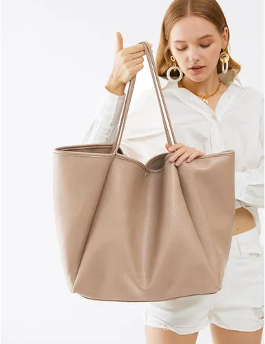 Miniatura 13 de HOXIS Bolso de mano de cuero PU de gran tamaño para mujer, bolso de fin de semana, bolso de viaje