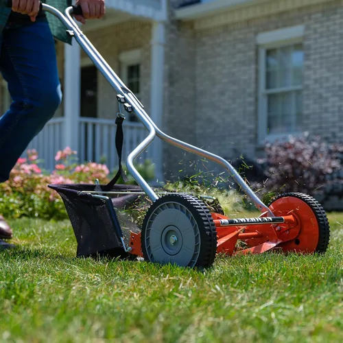 Miniatura 8 de American Lawn Mower Company 1204-14 Cortacésped de carrete de empuje de 4 hojas de 14 pulgadas, color rojo
