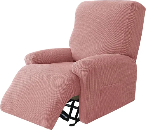 Miniatura 12 de CONRUSER Funda elástica para sillón reclinable, 4 piezas, funda gruesa para sofá de un solo asiento, funda de jacquard suave para sillón reclinable