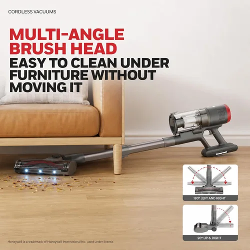 Miniatura 6 de Honeywell Aspiradora inalámbrica de modo dual, aspiradora de palo sin escobillas para alfombras y suelos duros con potente succión, de pie