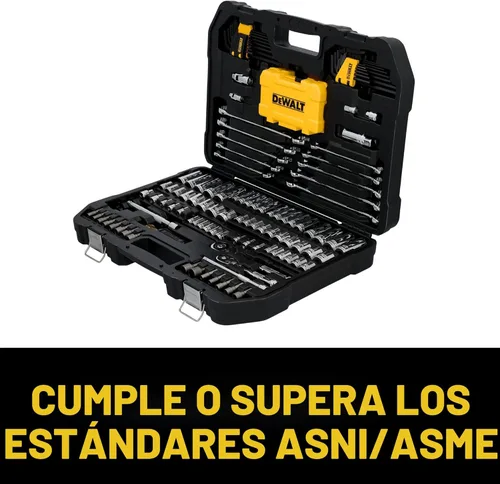 Miniatura 5 de DEWALT Juego de herramientas mecánicas de 142 piezas, accionamiento de 1/4 pulgadas y 3/8 pulgadas, SAE y métrico (DWMT45425)
