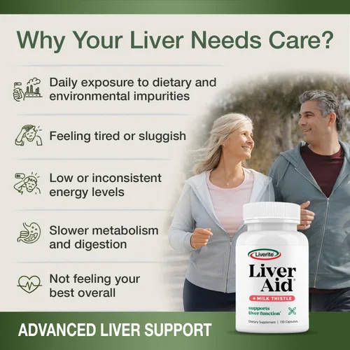 Miniatura 5 de LIVERITE Ayuda hepática con cardo mariano 150 cápsulas, suplemento de apoyo hepático con aminoácidos, colina, cardo mariano y vitamina B12 - Apoya