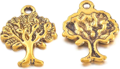 Miniatura 16 de Craftdady Pendientes colgantes de elefante dorado con suerte - Dijes de Jesús en oro antiguo, peces, hojas budistas, ojos malvados, amuletos