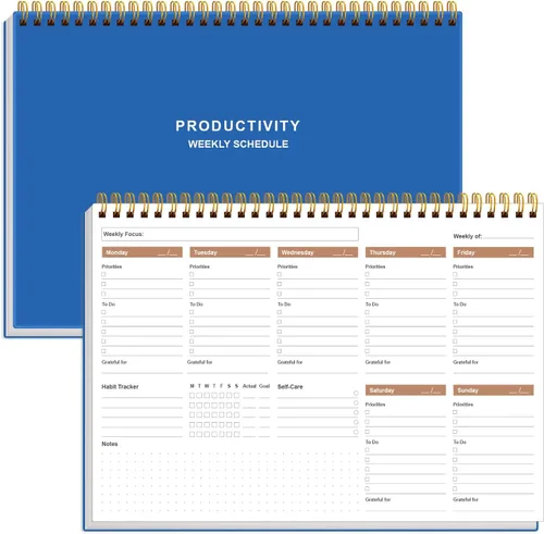 Miniatura 10 de Agenda semanal de productividad – 8 x 11 pulgadas, bloc/planificador de escritorio, seguimiento de hábitos, planificador semanal sin fecha