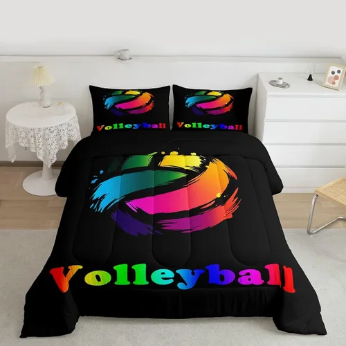 Miniatura 82 de Feelyou Juego de edredón de baloncesto para niñas y niños, juego de ropa de cama con juegos de pelota, decoración de habitación, regalo para amantes