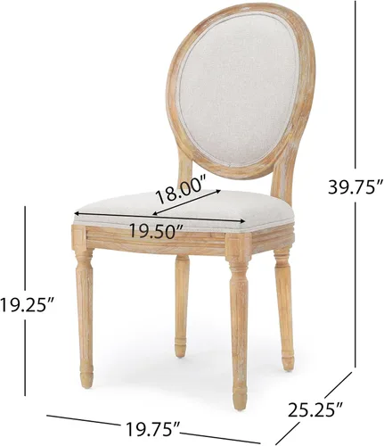 Miniatura 3 de Christopher Knight Home Phinnaeus Silla de comedor de tela beige de poliéster (juego de 2), juego de 2 piezas