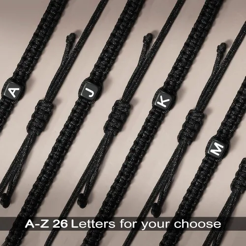 Miniatura 6 de Pulseras con iniciales para mujeres y hombres, regalos para ella, adolescente, mejor amiga, cumpleaños, graduación, delicadas pulseras trenzadas