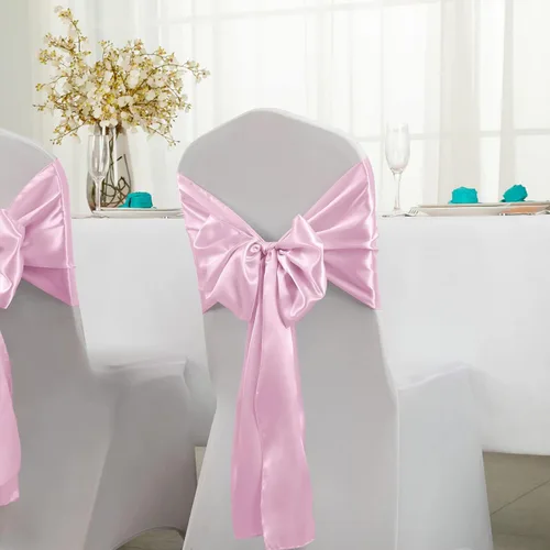 Miniatura 3 de Horbaunal Paquete de 12 caminos de mesa de satén rosa claro de 12 x 108 pulgadas, caminos de mesa lisos para banquetes de boda, fiesta de cumpleaños