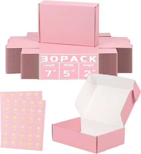 Miniatura 39 de Cajas de envío pequeñas de 6 x 4 x 2 pulgadas para pequeñas empresas, paquete de 30 cajas de correo moradas, caja de embalaje de cartón corrugado