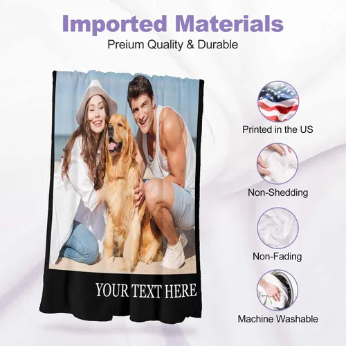 Miniatura 6 de Mantas personalizadas con fotos, 1 foto, manta personalizada, regalos personalizados para mamá, papá, pareja, novia, novio, esposa, marido, 8 tamaños