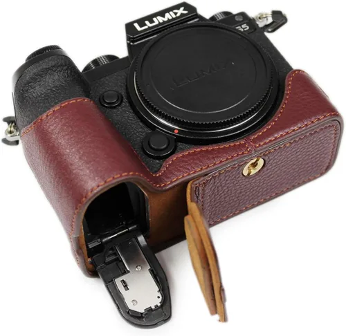 Miniatura 7 de Rieibi Panasonic S5 - Funda de piel auténtica para cámara compatible con Panasonic Lumix DC-S5, DC-S5II, DC-S5IIX, color negro
