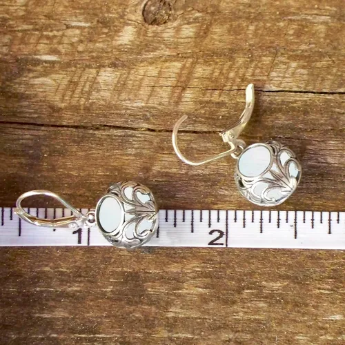 Miniatura 19 de Bottled Up Designs Aretes de encaje vintage hechos a mano, plata esterlina, ecológicos, fabricados en Estados Unidos, regalos de cumpleaños, día