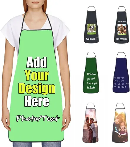 Miniatura 31 de Delantal Personalizado, Diseña Tu Propio Delantal de Cocina para Cocinar, Sube Tus Fotos Favoritas Logo, Añade Cualquier Nombre o Texto