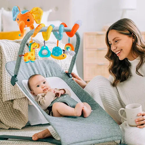 Miniatura 6 de Juguetes de asiento de automóvil para bebé, juguete de cochecito de actividad en espiral para bebés de 0 a 6 meses, juguetes colgantes para bebés