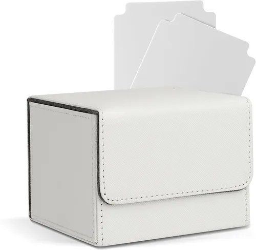 Miniatura 13 de MTG - Caja de cubierta con 2 divisores, caja de gran capacidad para más de 80 tarjetas de doble manga, funda de piel sintética compatible con Magic