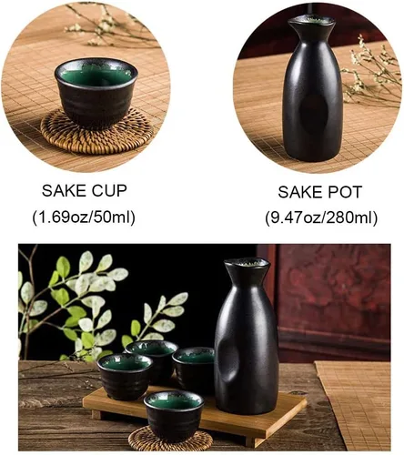 Miniatura 5 de Juego de 5 tazas de sake japonesas tradicionales japonesas de saki pintadas a mano, cerámica de porcelana, cerámica, vasos de sake, regalos