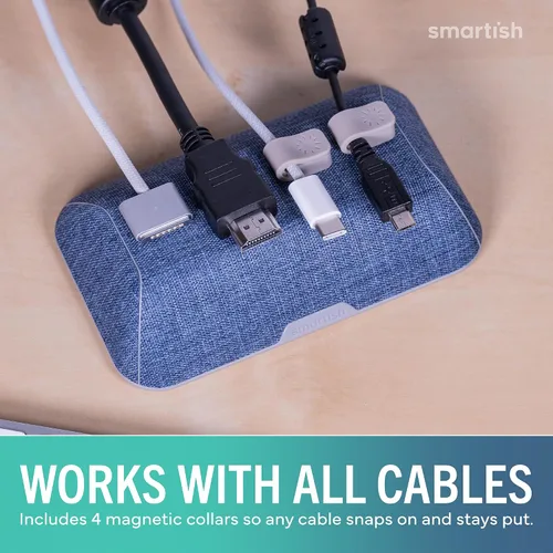 Miniatura 6 de Smartish® Soporte Magnético para Cables - Organizador de Cables Wrangler Más Grande Relleno de Media con Clips Magnéticos para Gestión de Cargadores