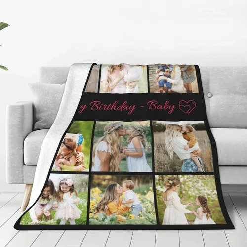 Miniatura 28 de Manta personalizada con texto, fotos, manta personalizada para cumpleaños de adultos y niños, boda, Navidad, Halloween, Día del Padre, Día
