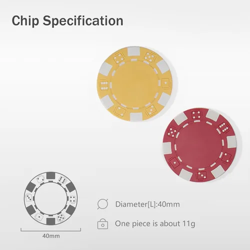 Miniatura 3 de 600 piezas de fichas de póquer de casino para juego de blackjack, juego de fichas de póquer de 11.5 gramos para kit de póquer de casino Texas 7