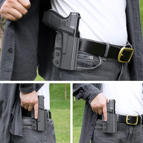 Miniatura 4 de WARRIORLAND Funda OWB Kydex con corte óptico, ajuste seleccionado para Glock 17/19/19X/43/43X MOS, sin riel 1911, Hellcat/Hellcat Pro, Taurus S&W