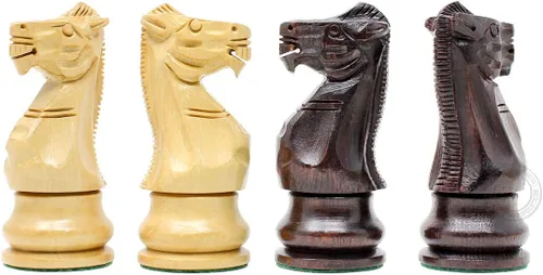 Miniatura 5 de House of Chess - Piezas de juego de ajedrez para torneos - Piezas únicas de ajedrez Staunton Ringy Rosewood/Boj - Altura del rey: 3.75" (95 mm) - 2