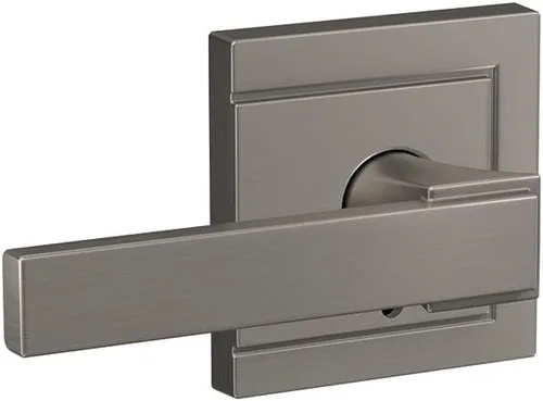 Schlage Custom FC21 NBK 619 ULD Northbrook - Manilla con moldura Upland para pasillos, armarios y baños (níquel satinado)
