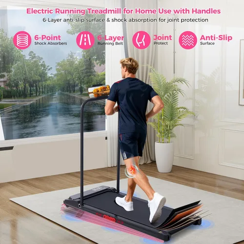 Miniatura 10 de Walking Pad with Incline and Handle Bar, 2026 Upgrade Electric Small Walking Pads Treadmills with Handles, Compact Treadmills for Home Small Spaces