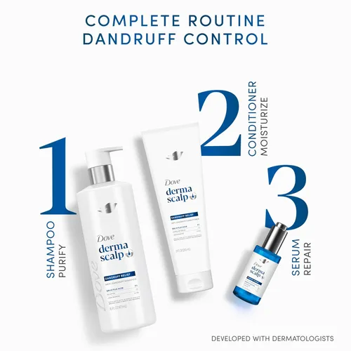 Miniatura 5 de Dove Derma Scalp - Champú para aliviar la caspa, 1 unidad con ácido salicílico, sulfatos y niacinamida para eliminar escamas y aumentar