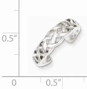 Miniatura 2 de The Black Bow Anillo de dedo del pie de tejido celta en plata de ley, Metal, Sin piedras preciosas