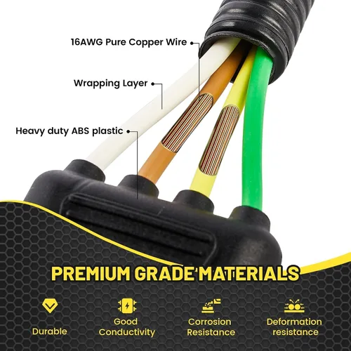 Miniatura 4 de Oyviny USCAR Arnés de cableado de 7 pines a 4 pines para remolque para Jeep Grand Cherokee 2011-2021/Chevy Silverado 2001-2013/GMC Sierra 2001-2007