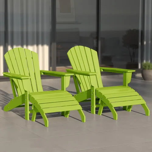 Miniatura 26 de WestinTrends Dylan - Silla Adirondack para exteriores con otomana, juego de 2 piezas, color negro