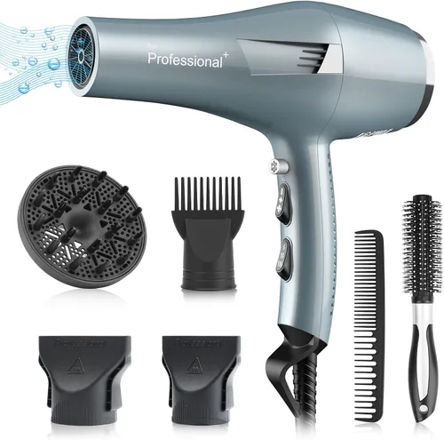 Miniatura 9 de Faszin Ionic Salon - Secador de pelo profesional, motor de corriente alterna, secado rápido con 2 velocidades, 3 ajustes de calor, botón frío