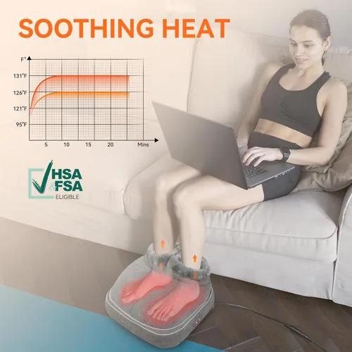 Miniatura 4 de Snailax Shiatsu - Masajeador de pies con calor, máquina eléctrica de masaje de pies para neuropatía, fascitis plantar, calentadores de pies