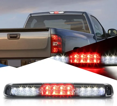 Miniatura 8 de Auto Dynasty Luz de Freno LED Cromada de Doble Fila para Tercera Posición de Montaje Alto Compatible con Silverado Sierra GMT800 99-07 Cromo