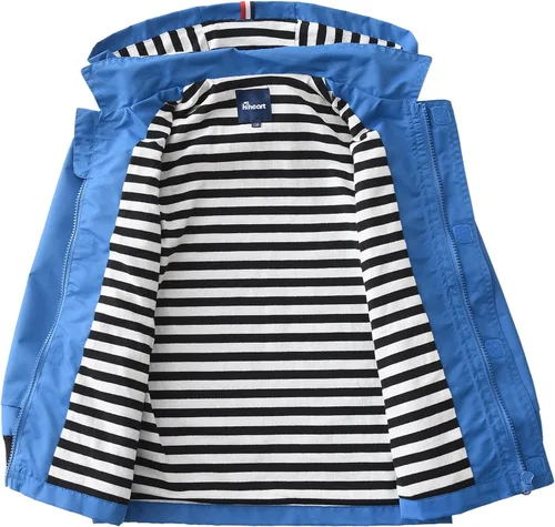 Miniatura 3 de Hiheart - Chaqueta infantil para la lluvia, con capucha y forro de algodón, impermeable