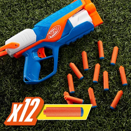 Miniatura 7 de Nerf Serie N Agility Blaster, 12 dardos N1 compatibles solo con pistolas de la Serie N, tambor de 6 dardos, juegos al aire libre para niños