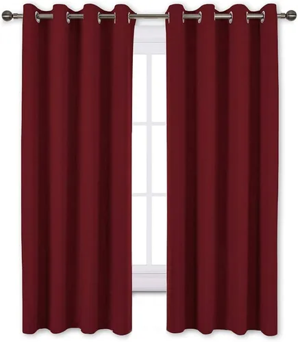 Cortinas y cortinas de poliéster con ojales en la parte superior para oscurecer la habitación, sala de estar con aislamiento térmico (2 paneles,