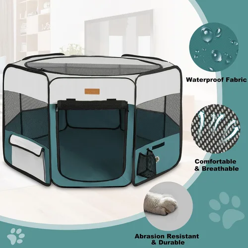 Miniatura 3 de Corralito para perros, corral portátil para mascotas para gatos, cachorros, conejos, pollos, tienda de campaña plegable de gran capacidad para Azul