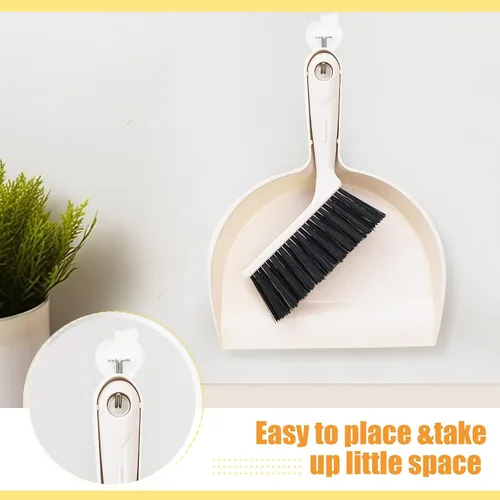 Miniatura 5 de Sliner Paquete de 18 mini recogedor y cepillo, sartenes de plástico con cepillo, juego de escoba de mano pequeña y recogedor, limpieza portátil a