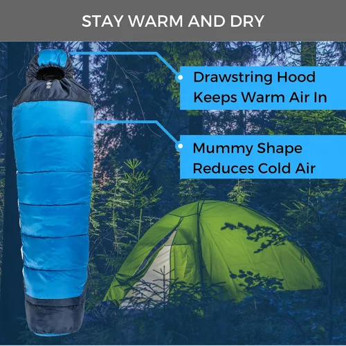 Miniatura 2 de Viking Trek 350x Saco de dormir ligero para adultos, cálido y transpirable, equipo de campamento compacto para senderismo y mochilero, artículos