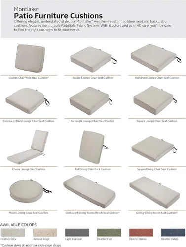Miniatura 13 de Classic Accessories Montlake FadeSafe - Cojín cuadrado para asiento de patio, resistente al agua, 23 x 23 x 5 pulgadas, color henna jaspeado