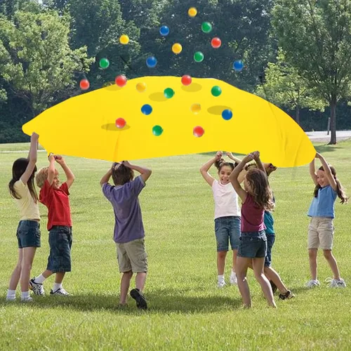 Miniatura 3 de Sonyabecca Yellow Hole Tarp Team Building Games for Work with 8 Pcs Team Building Ball for Teamwork Group Learning Fun
