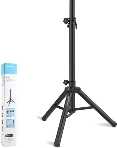 Miniatura 8 de Vondynote Par de soportes para altavoces de trípode de altura ajustable de 33.5 a 53.5 pulgadas, soporte delgado para mini altavoz, PA DJ, trípode
