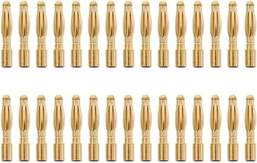 Miniatura 2 de 20 pares de conectores de plátano bala de 0.079 in chapados en oro macho y hembra de 0.079 in para DIY RC batería ESC motor