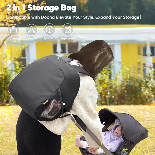 Miniatura 7 de mamatepe - Bolsa de almacenamiento a presión compatible con asiento de automóvil infantil Doona, bolsa organizadora, mochila portátil para viaje