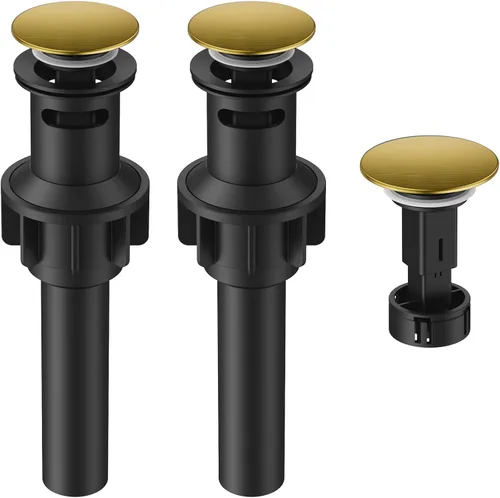 Miniatura 11 de Drenaje de lavabo de baño con desbordamiento, tapón universal para lavabo de baño, drenaje de plástico de drenaje rápido con colador 2 x negro mate